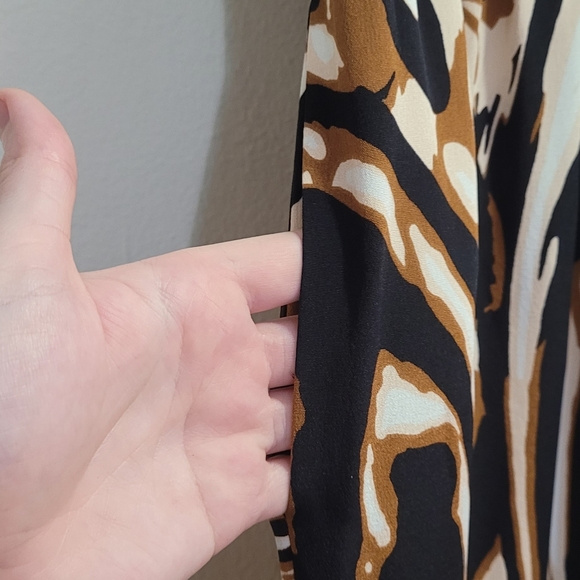 Dvf Denise Silk Pants in Abstract Wing Black Size Medium - Picture 7 of 12